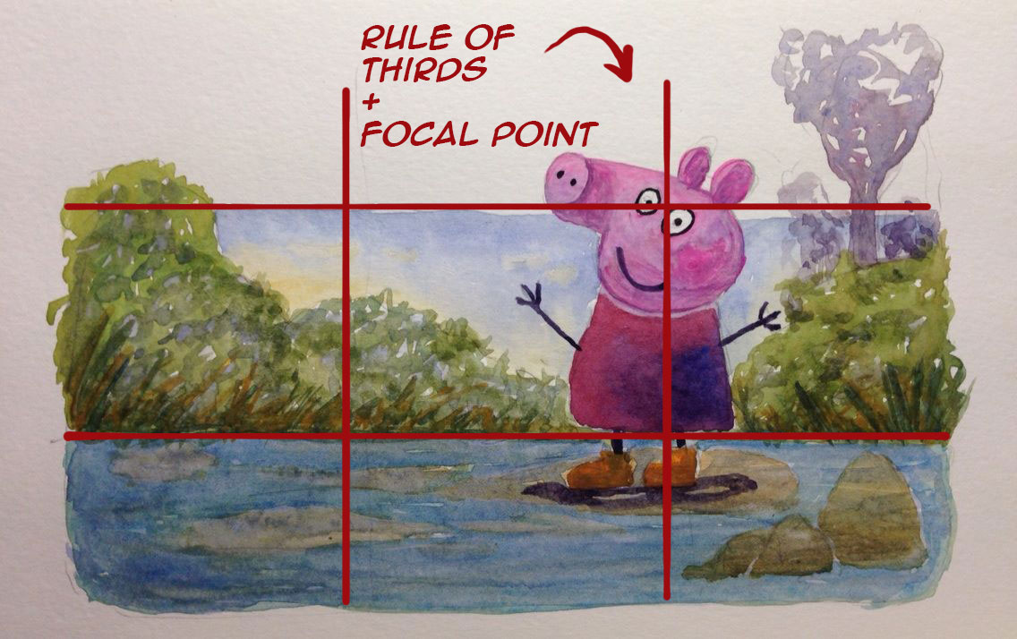 cartoon illustration rule of thirds