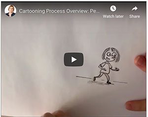 Cartooning Process — pencil, Indian ink and beyond