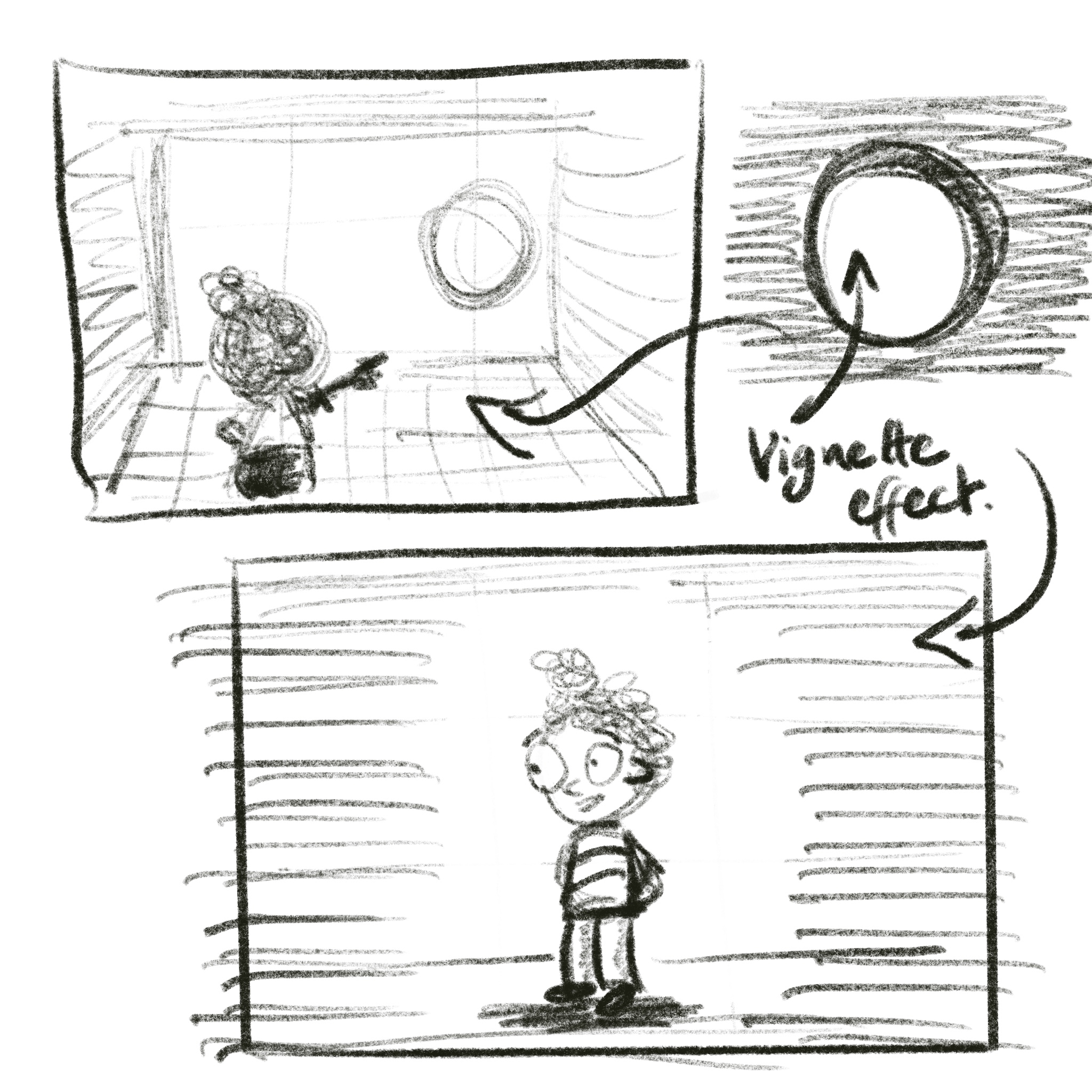 Black and White Cartooning — Creating Vignette Effect for Focus